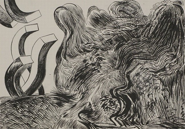 Click the image for a view of: Untitled (Landscape 08). 2008. pen & ink. 300 x 420 mm