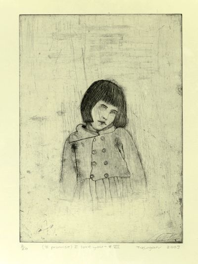 Click the image for a view of: (I promise) I love you - # VII. 2009. Etching. Edition 20. 540X384mm
