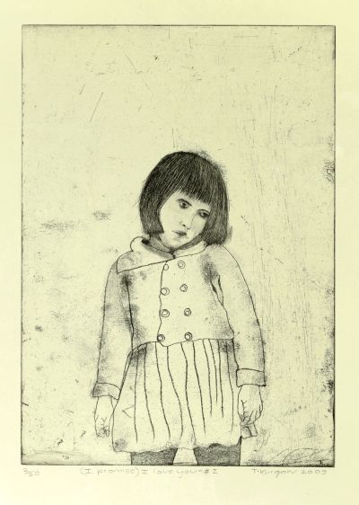 Click the image for a view of: (I promise) I love you - # I. 2009. Etching. Edition 20. 540X384mm