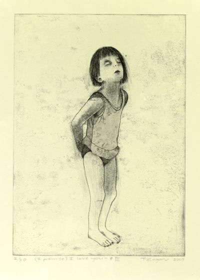 Click the image for a view of: (I promise) I love you - # III. 2009. Etching. Edition 20. 540X384mm