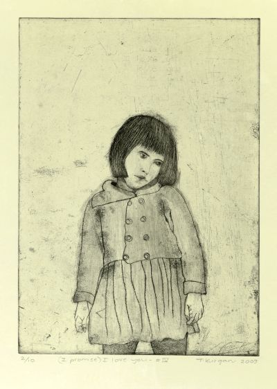 Click the image for a view of: (I promise) I love you - # IV. 2009. Etching. Edition 10. 540X384mm