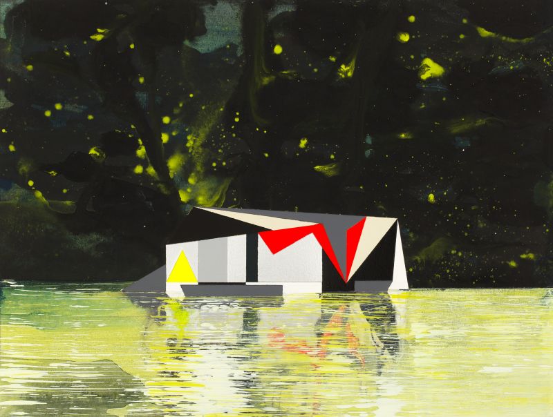Click the image for a view of: Gunther Herbst. Raft 6. 2015. Acrylic on paper. 223X300mm