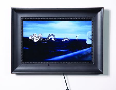 Click the image for a view of: At Sea 2. 2009. monovid:LCD with video, sharpie. 255 x 405mm