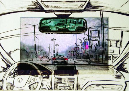 Click the image for a view of: Kinnickinnic. 2009. lithograph,LCD with video. edition 3 . 255 x 355 x 50mm