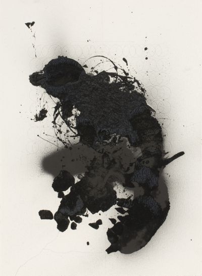 Click the image for a view of: Bait al-Hikma Part I_08.  2011. Etching ink, pen and ink, graphite on paper. 770X570mm