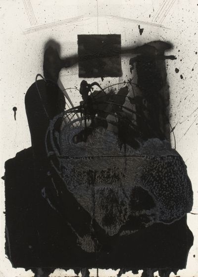 Click the image for a view of: Bait al-Hikma Part I_07.  2011. Etching ink, pen and ink, graphite on paper. 770X570mm