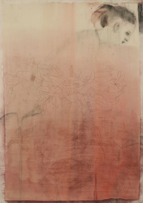 Click the image for a view of: Terry Kurgan. Untitled (surfaces). 2011. charcoal, pencil, red oxide, oil on Fabriano paper primed with rabbit-skin glue mixed with gouache. 1000X700mm