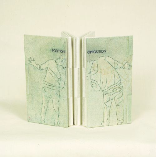 Click the image for a view of: Position/Opposition. 2011. Artist book. Drypoint, letterpress, etching & aquatint, lithograph and drawing on Thai mulberry paper & muslin. 2,3m highX1,2mX10m